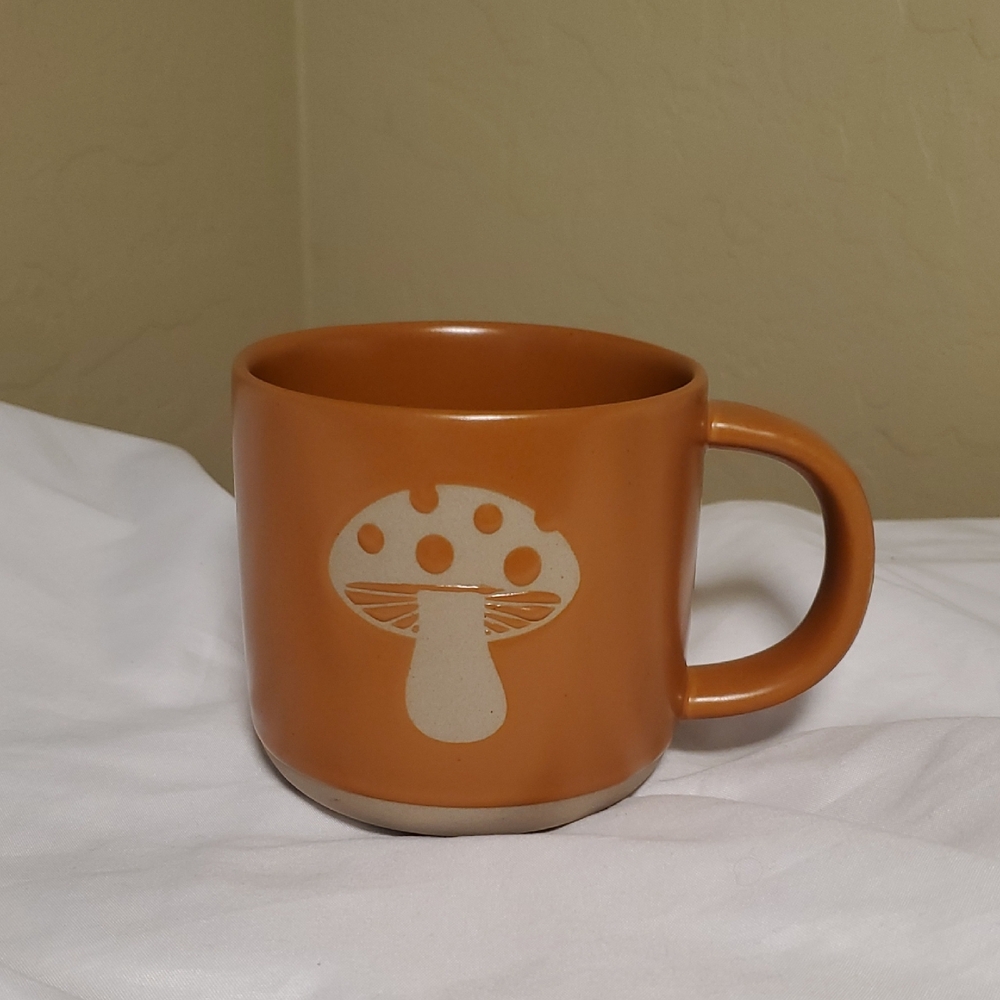 Mushroom Ceramic Coffee Tea Mug Boho Retro Brown Cup Sunshine Studios